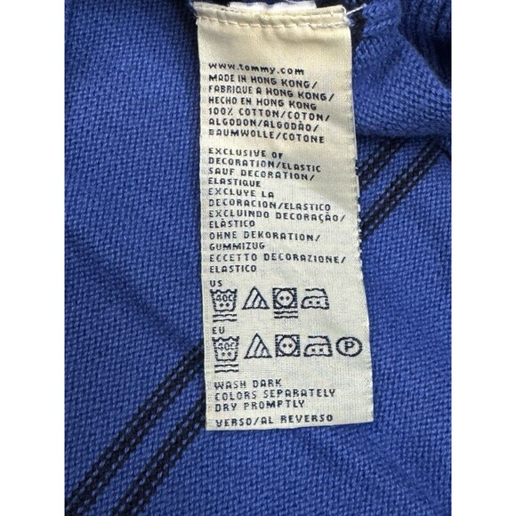 Vintage Crest By Tommy Hilfiger Blue  Stripe Crewneck Sweater With Logo Y2K - Picture 7 of 8